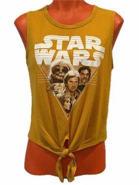 Star Wars Mustard Yellow Tie-Front Graphic Tank